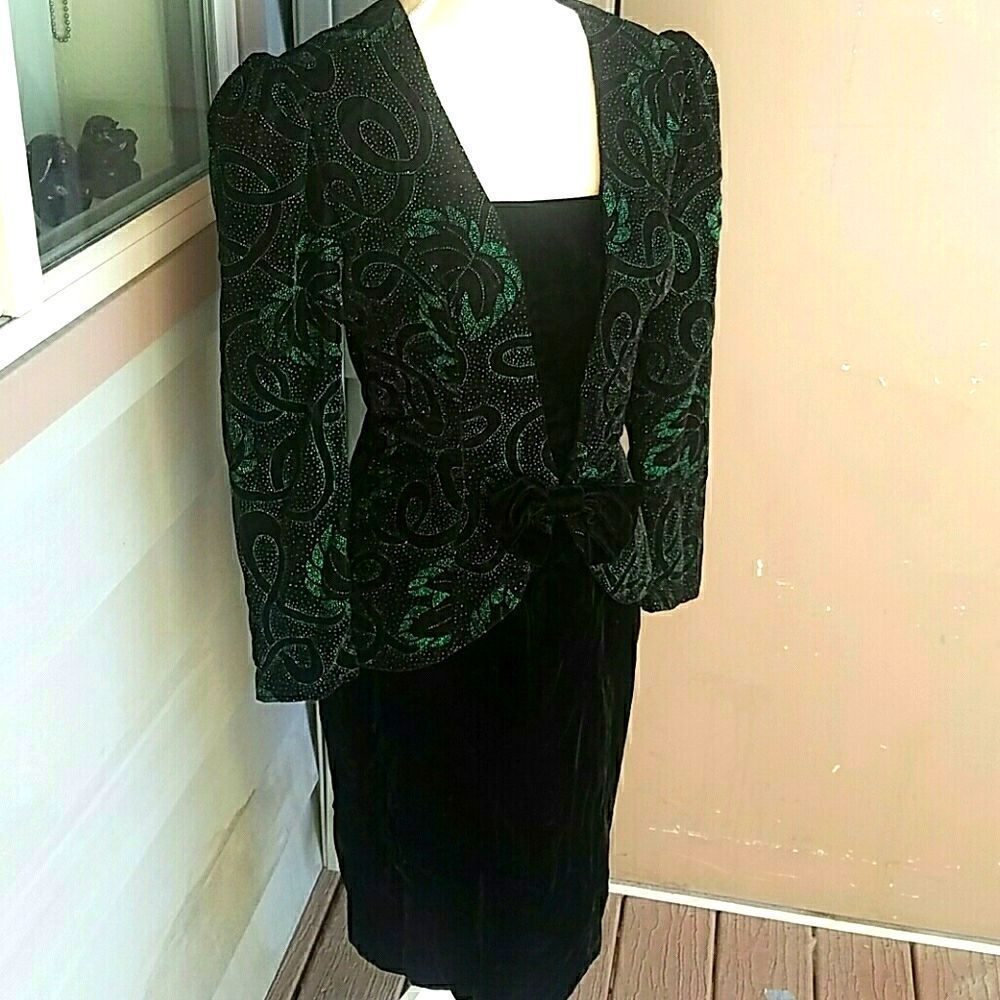 Velvet Forml Scott McClintock VTG,80s Women Christmas Dress